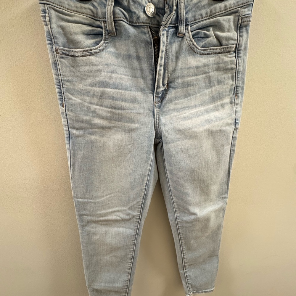 American Eagle Outfitters Women's Light Blue Skinny Jeans